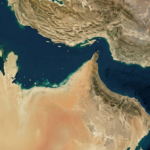 Gambar ilustrasi peta Selat Hormuz Timur Tengah.